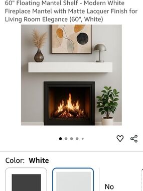 Modern Floating Mantel Shelf - White Home Accent ("60")